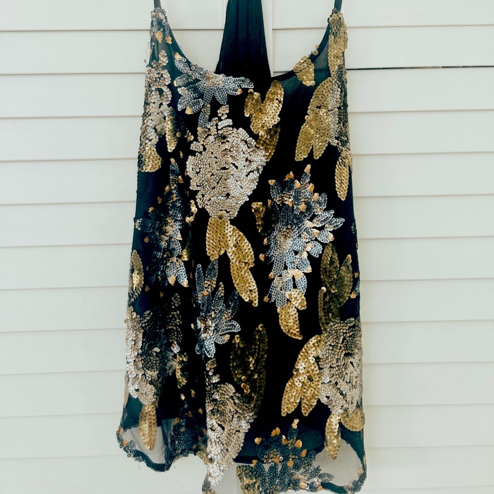 Sequin embellished tank top